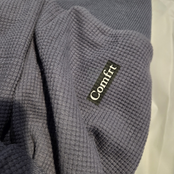 New Women's Stone Blue Waffle Comfrt Sweatshirt and Pants Set 2x - Picture 4 of 7